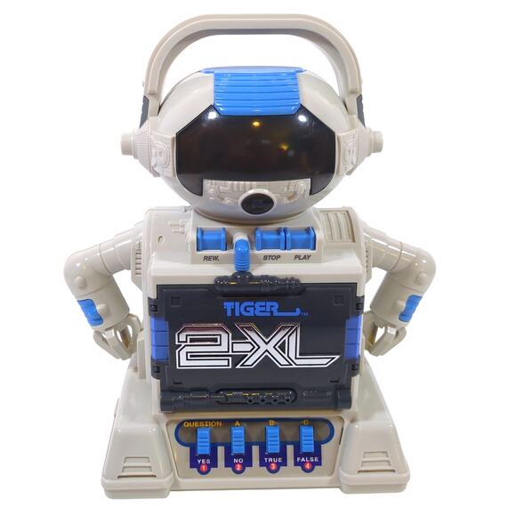 Vintage Tiger 2-XL Talking Electronic Robot Cassette Player 1992 Gray Blue - Picture 1 of 7